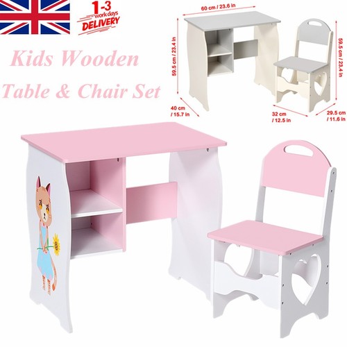 Wooden kids desk and chair - wooden,