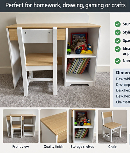 Kids wooden desk - desk, &