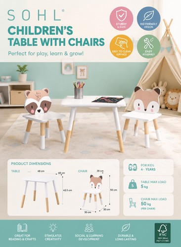 Kids table and - chair, set