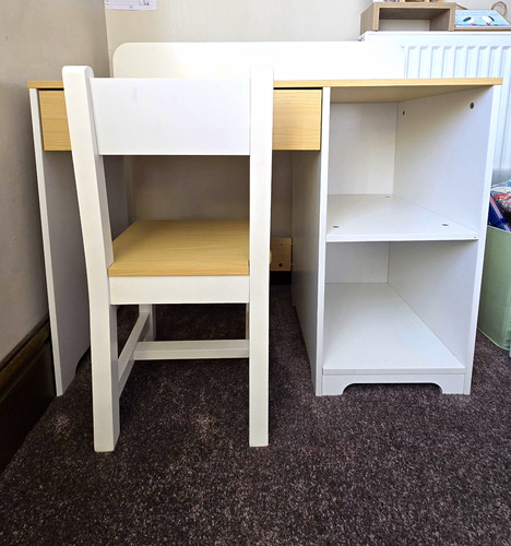 Children wood desk chair - wood,