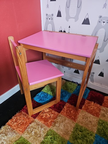 Child pink desk - pink, chair