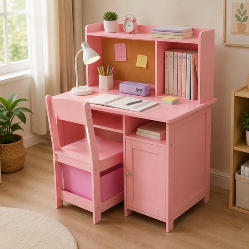 Children study desk chair - -,
