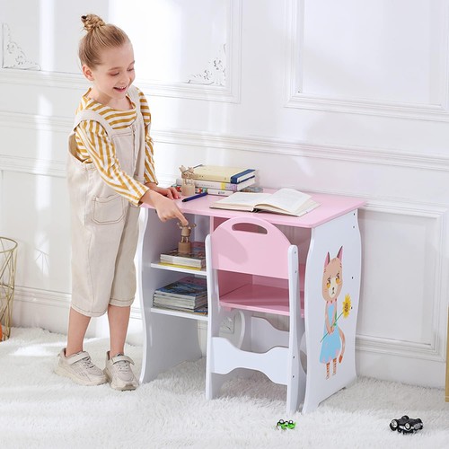 Two piece wooden kids desk - wooden,
