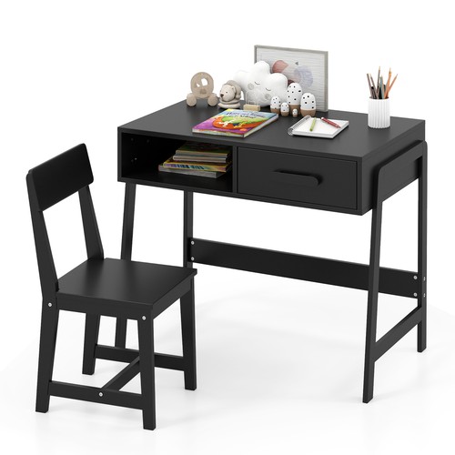 Kids wooden desk chair - chair, set